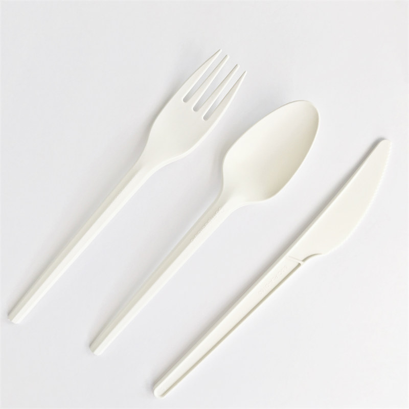 100% Biodegradable 7 ນິ້ວ CPLA Cutlery Set 3in 1