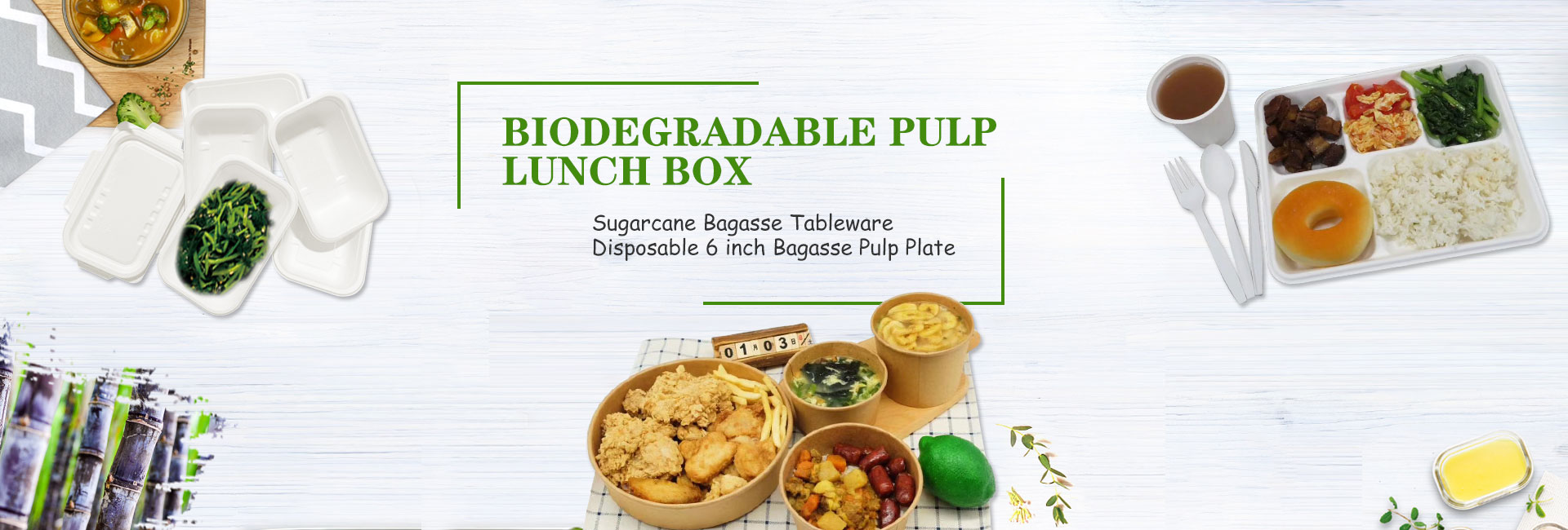 ໂຕະນໍ້າຕານ Bagasse Tableware